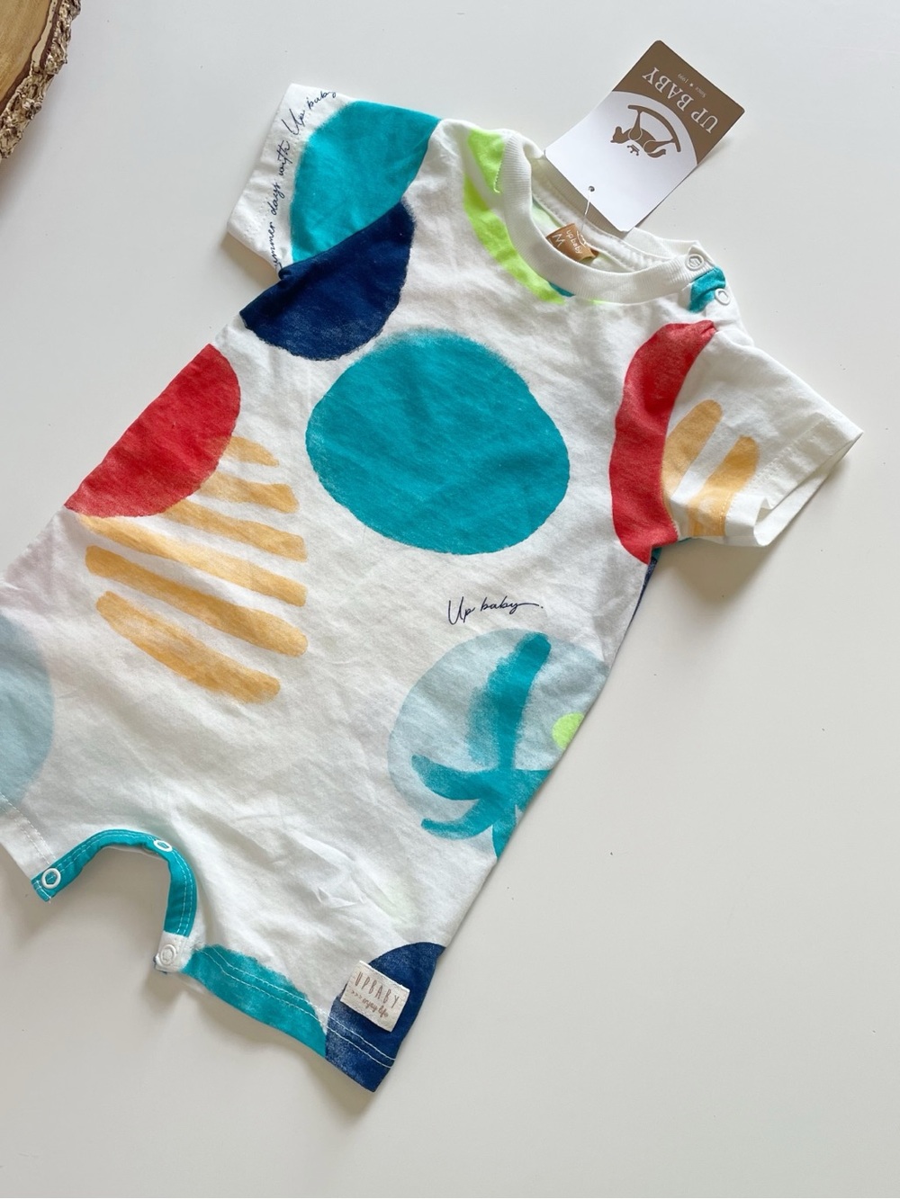 New • Up Baby Abstract Shortie Romper | 6-9m